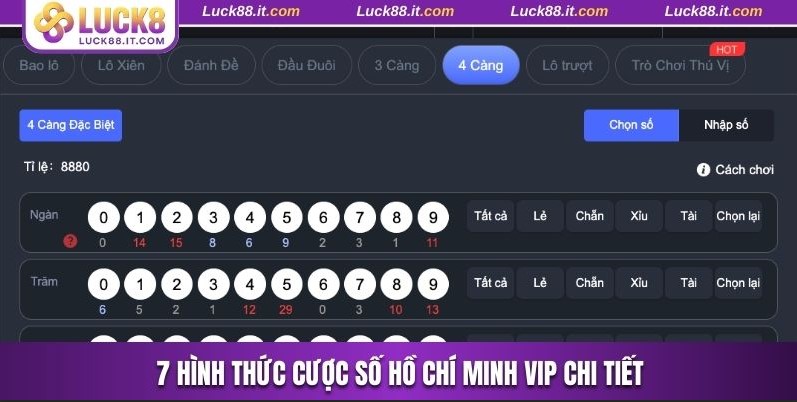 7 hình thức cược số Hồ Chí Minh VIP chi tiết