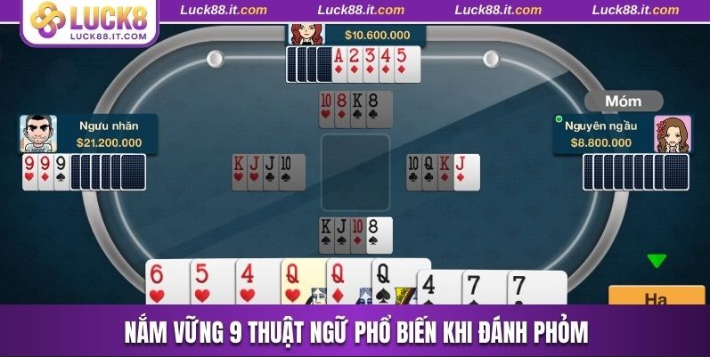 Nắm vững 9 thuật ngữ phổ biến khi đánh Phỏm