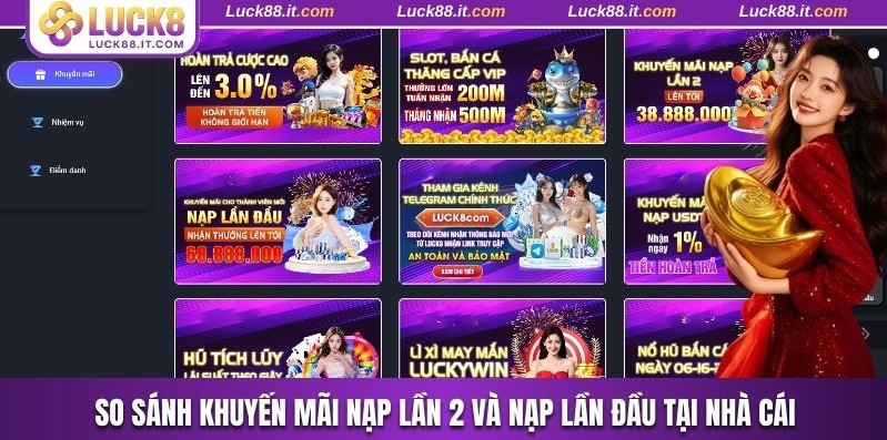 So sánh về ưu đãi nạp điểm lần 2 và đầu tiên