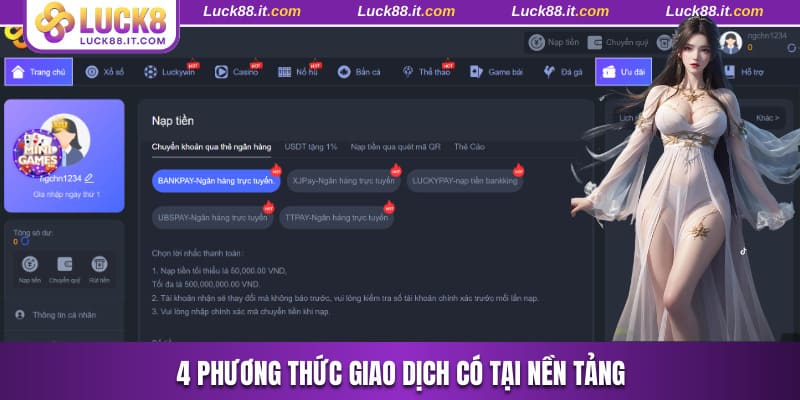 4 phương thức giao dịch có tại nền tảng