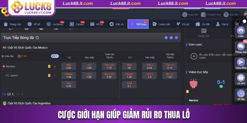 Cược giới hạn giúp giảm rủi ro thua lỗ