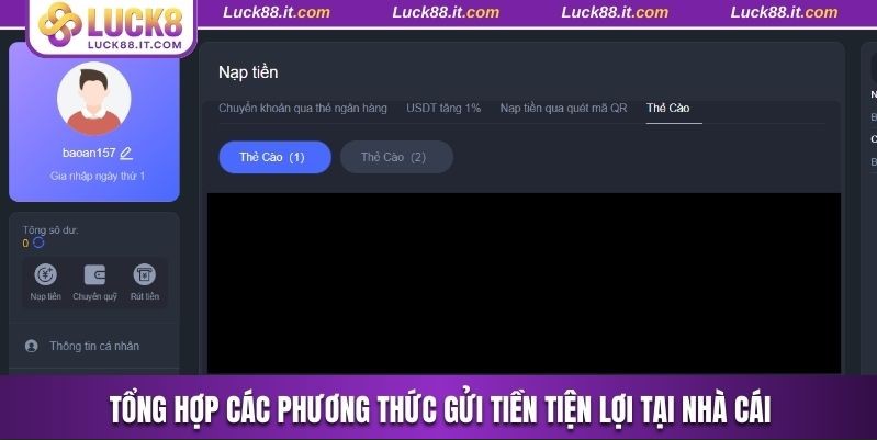 Tổng hợp các phương thức gửi tiền tiện lợi tại nhà cái